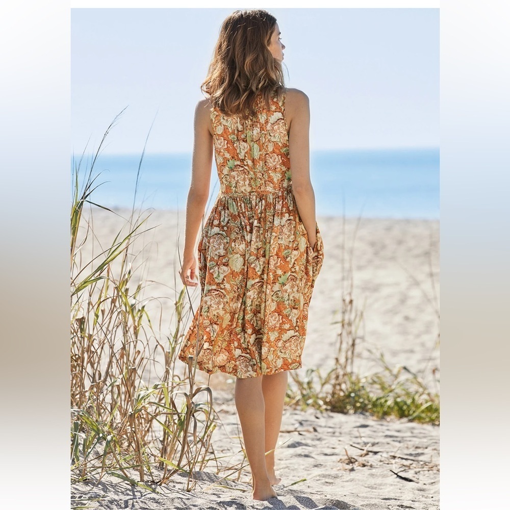 Peruvian Connection Matanzas Tank Dress Floral Flowy Bohemian Summer Size 8 - Picture 2 of 15